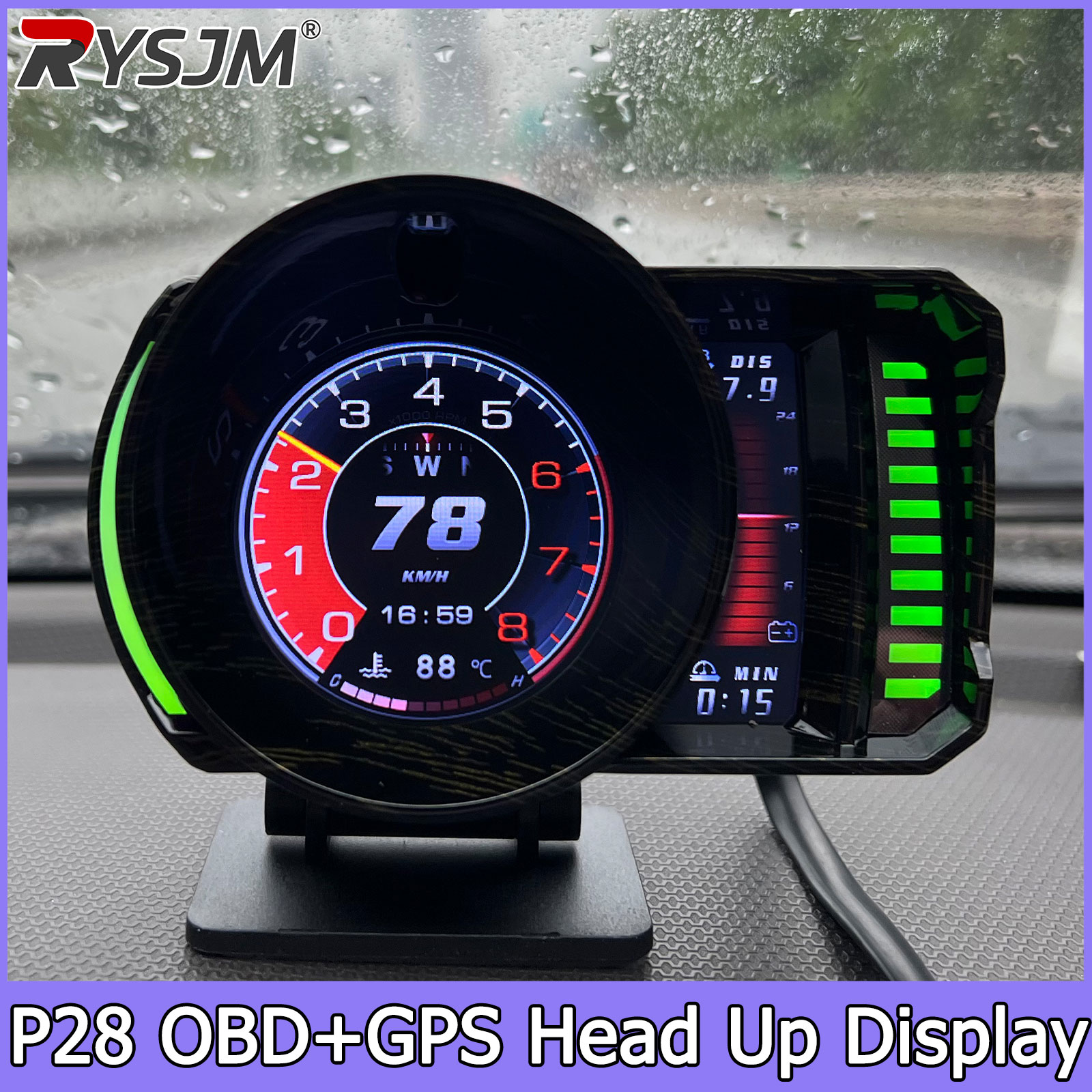 Electronics Gadgets For Car - P28 OBD2 GPS Double Systems Meter