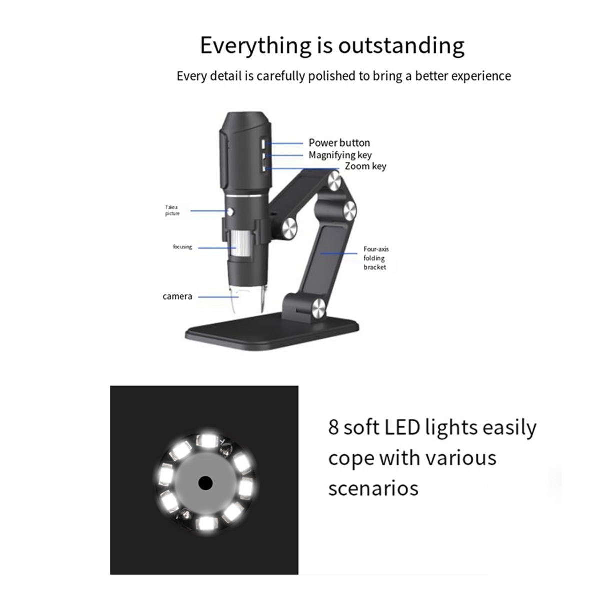 Usb Microscope Digital - A06K Wireless Microscope,WiFi USB Digital Handheld