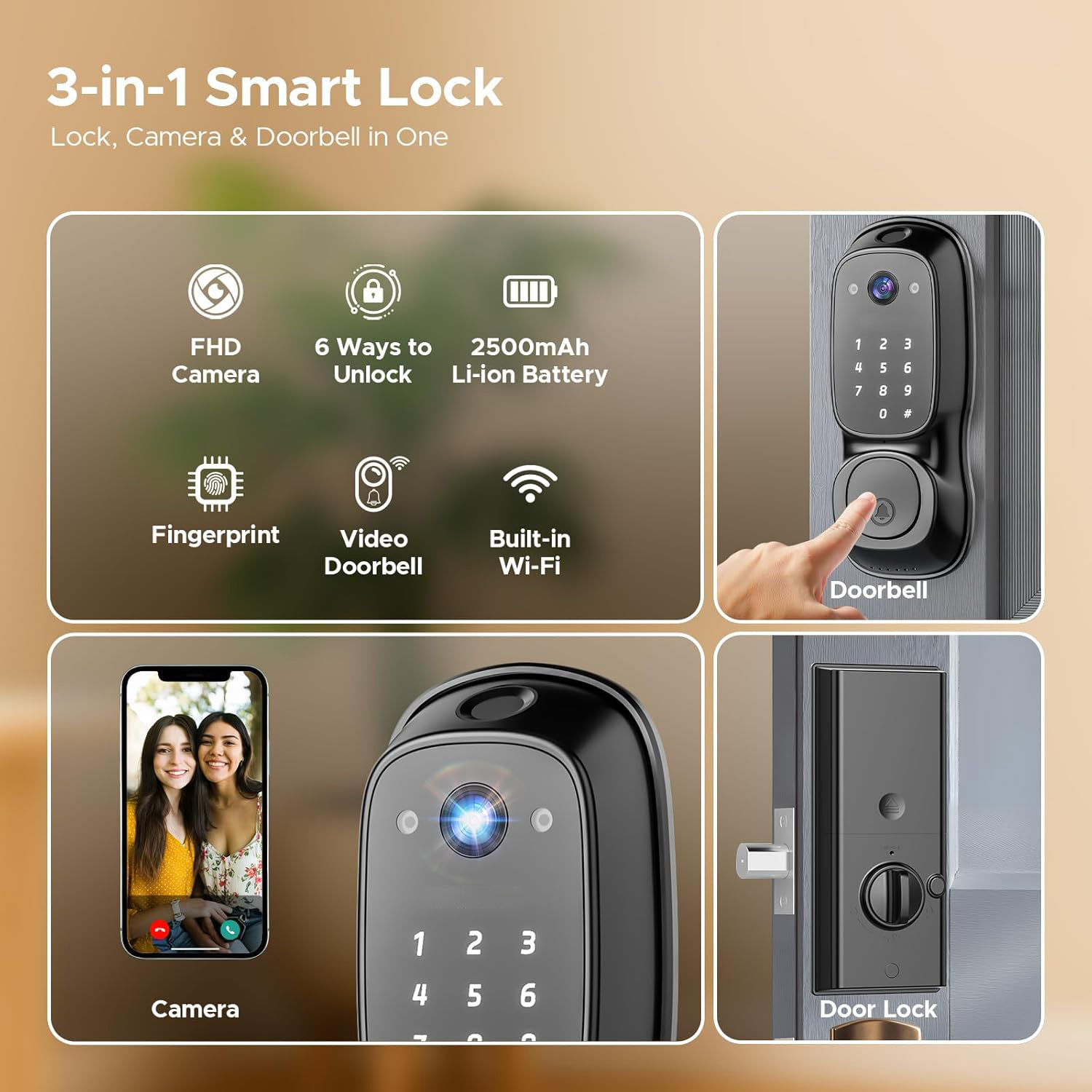 Tuya Wifi Smart Door Lock ‎Cam - Electronics & Gadgets Starting With D ulasan dan harga