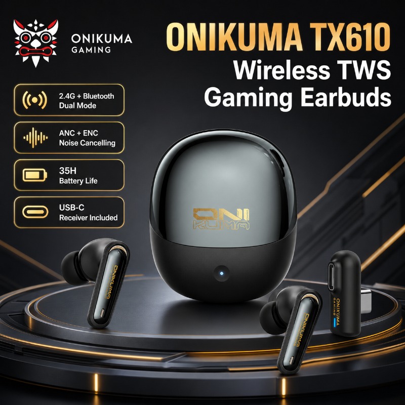 ONIKUMA TX610 Wireless Gaming  - Earbuds Anc Wireless ulasan dan harga