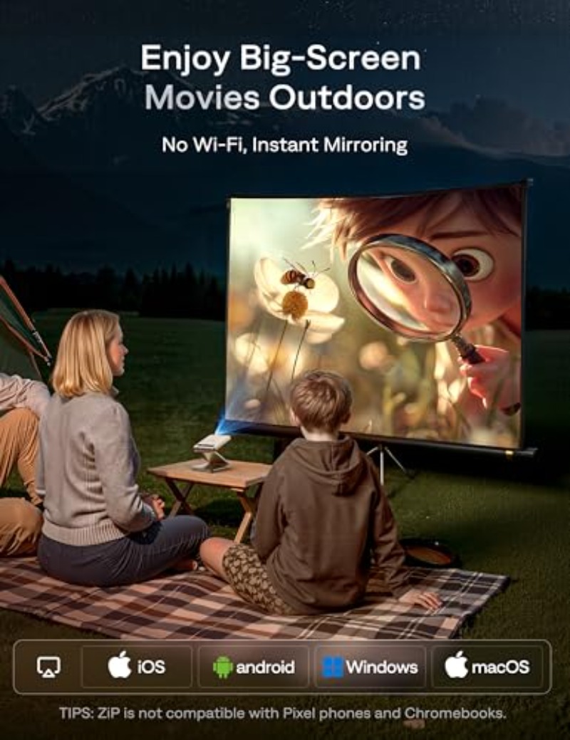 Yinzam ZIP Gold Tri-Fold Porta - Mini Projector Portable ulasan dan harga
