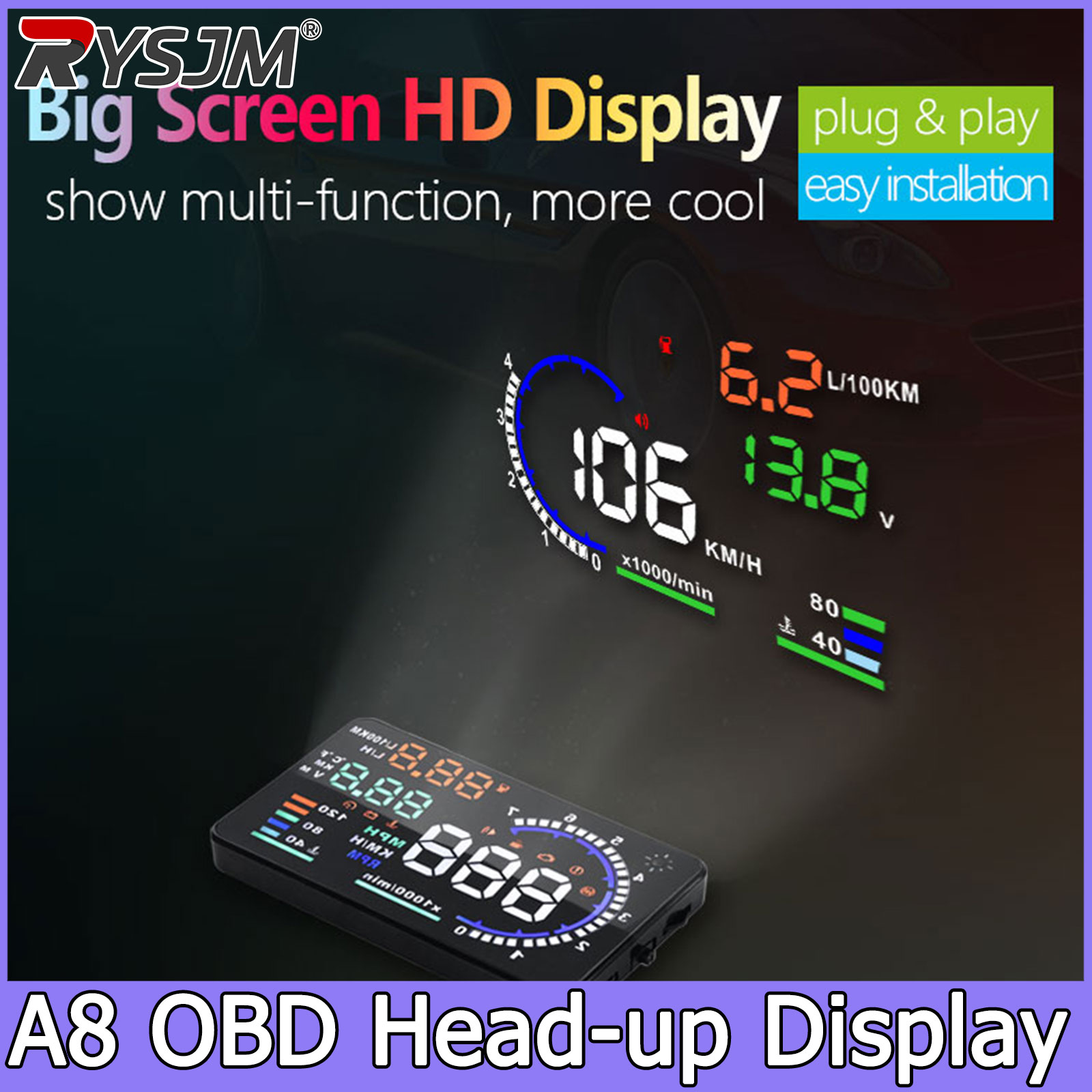 A8 OBD HUD Head-up Display Spe - Electronics Gadgets For Car ulasan dan harga